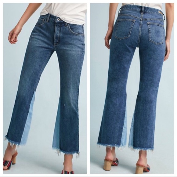 Anthropologie Pilcro High Rise 2 Tone Ankle Jeans - Picture 7 of 8